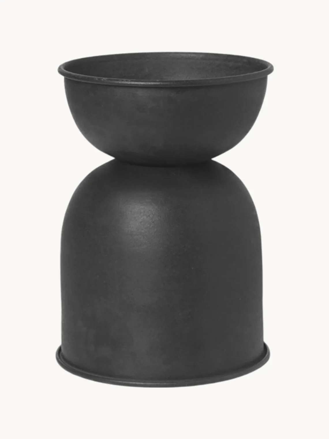 Maceteros|Maceteros De Exterior>Ferm Living Macetero Hourglass, 30 cm Negro mate