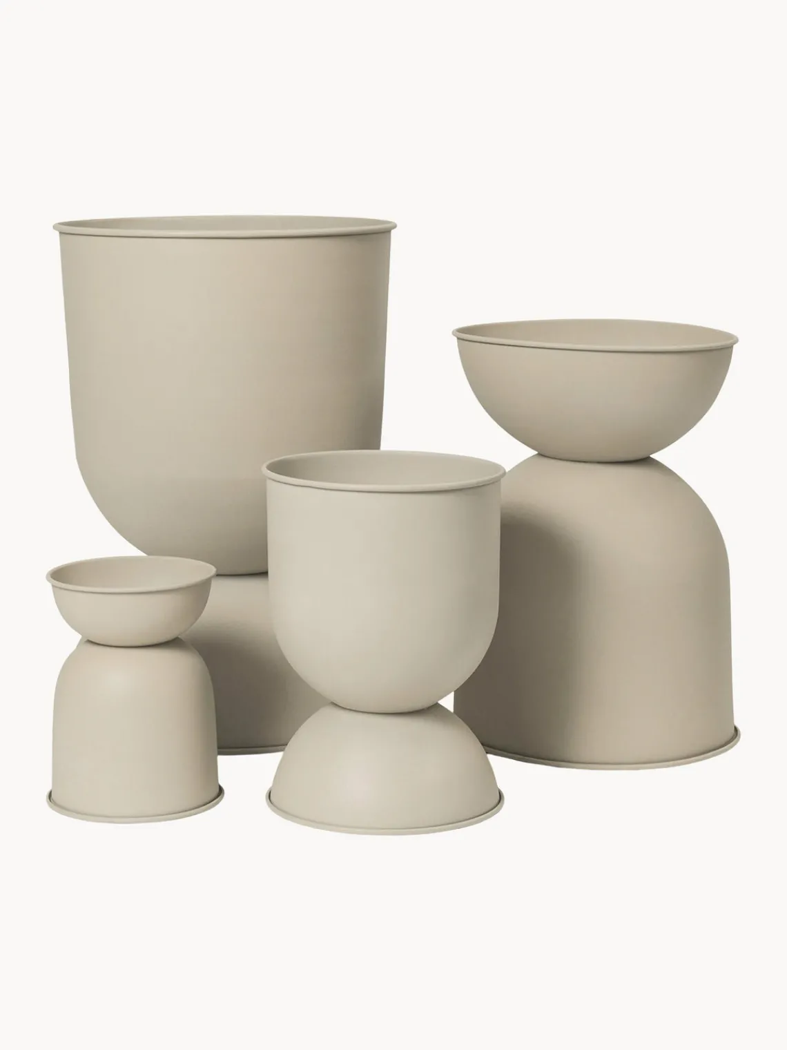 Maceteros|Jarrones>Ferm Living Macetero Hourglass, 73 cm Beige claro mate