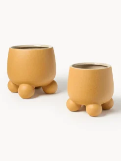 Maceteros|Jarrones></noscript>Westwing Collection Macetero Olea, 26 cm Mostaza mate