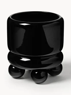 Maceteros|Jarrones>Westwing Collection Macetero pequeño Bryn, 18 cm Negro brillante