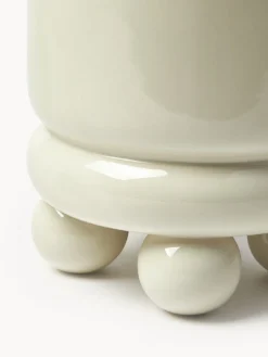 Maceteros|Jarrones></noscript>Westwing Collection Macetero pequeño Bryn, Al 18 cm Verde oliva brillante