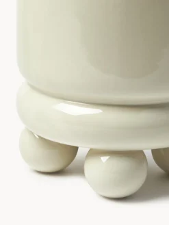 Maceteros|Jarrones></noscript>Westwing Collection Macetero pequeño Bryn, Al 18 cm Verde oliva brillante