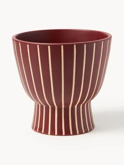 Maceteros|Jarrones>Westwing Collection Macetero pintado a mano Elio, 23 cm Rojo óxido, blanco crema