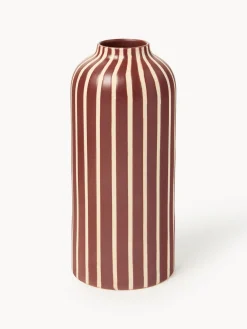 Jarrones|Jarrones>Westwing Collection Macetero pintado a mano Elio, 23 cm Rojo óxido, blanco crema