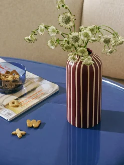 Jarrones|Jarrones>Westwing Collection Macetero pintado a mano Elio, 23 cm Rojo óxido, blanco crema