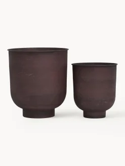 Sale Maceteros grandes de metal Vig, 2 uds. Maceteros|Jarrones
