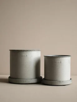 Maceteros|Maceteros De Exterior>DBKD Maceteros Plant, 2 uds. Beige claro jaspeado mate