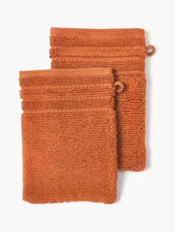 Manoplas de baño con borde a rayas Luxe, 2 uds. Toallas|Mantas