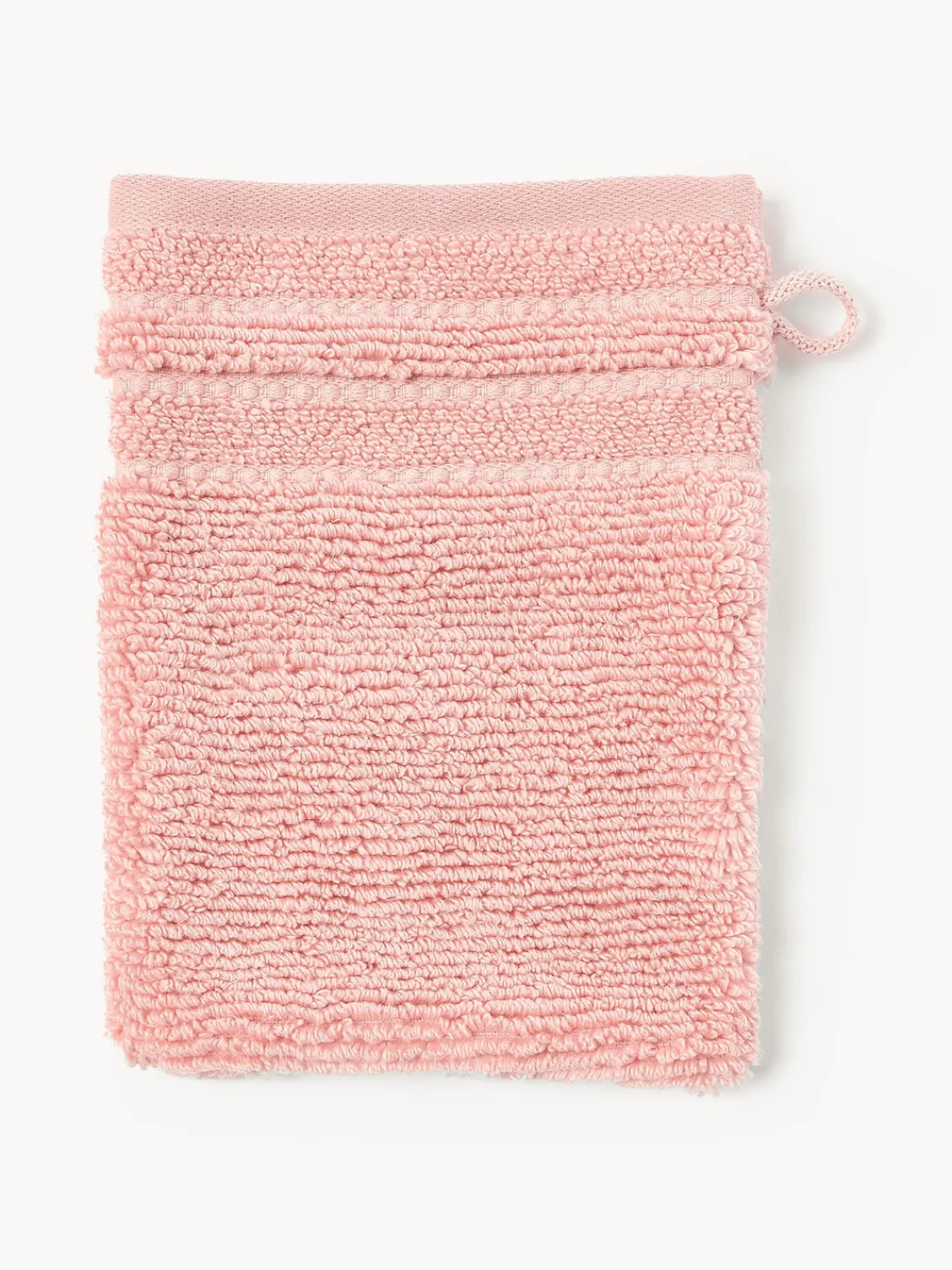 Toallas|Mantas>Westwing Collection Manoplas de baño con borde a rayas Luxe, 2 uds. Melocotón