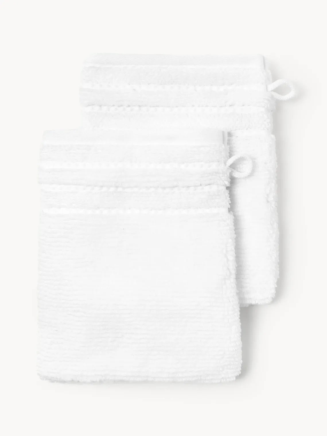 Online Manoplas de baño con borde a rayas Luxe, 2 uds. Toallas|Mantas