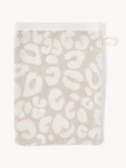 Toallas|Mantas>Westwing Collection Manoplas de baño Leo, 2 uds. Beige, Off White