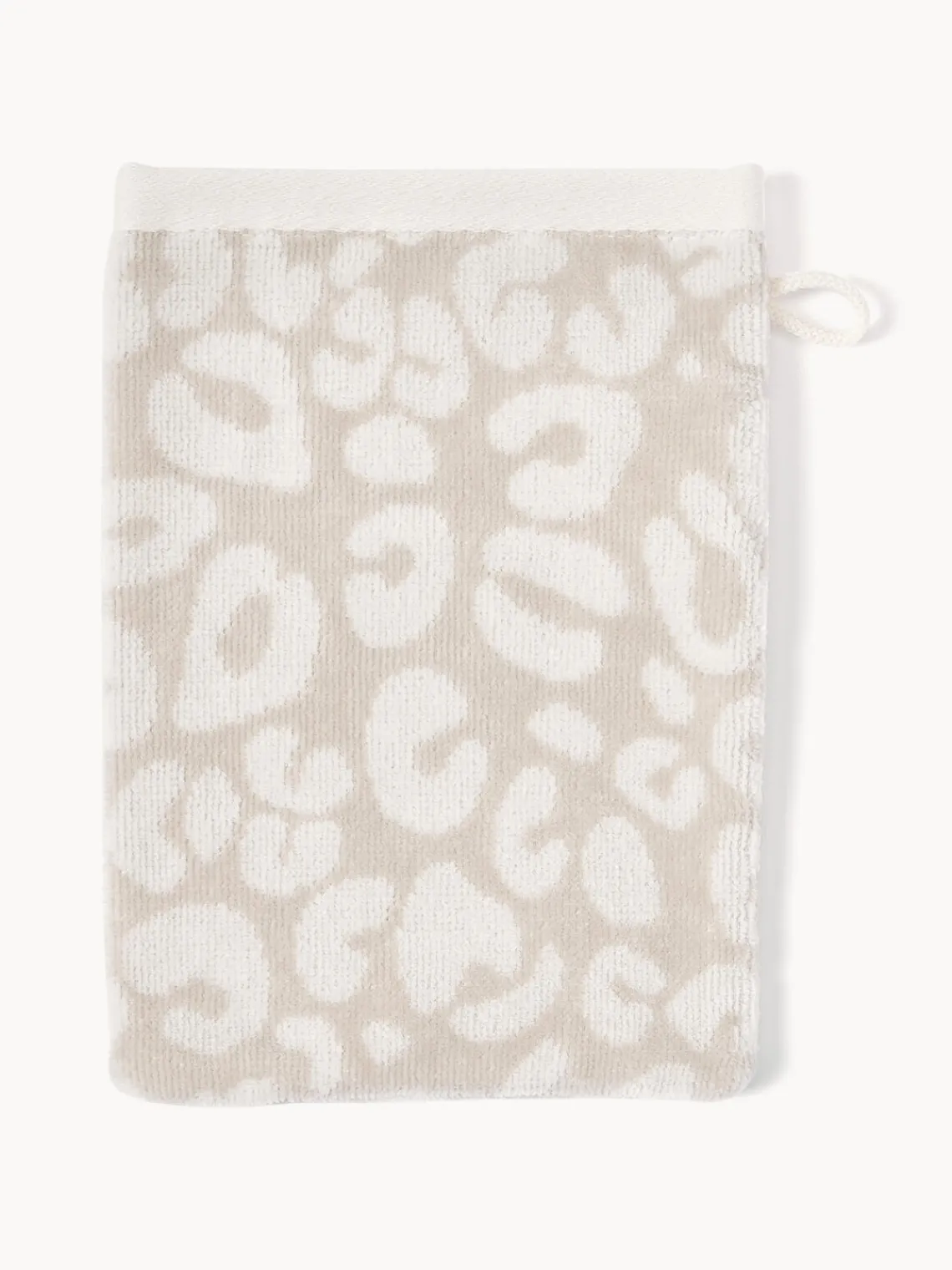 Toallas|Mantas>Westwing Collection Manoplas de baño Leo, 2 uds. Beige, Off White