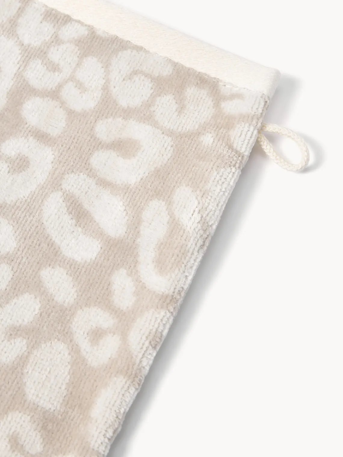 Toallas|Mantas>Westwing Collection Manoplas de baño Leo, 2 uds. Beige, Off White