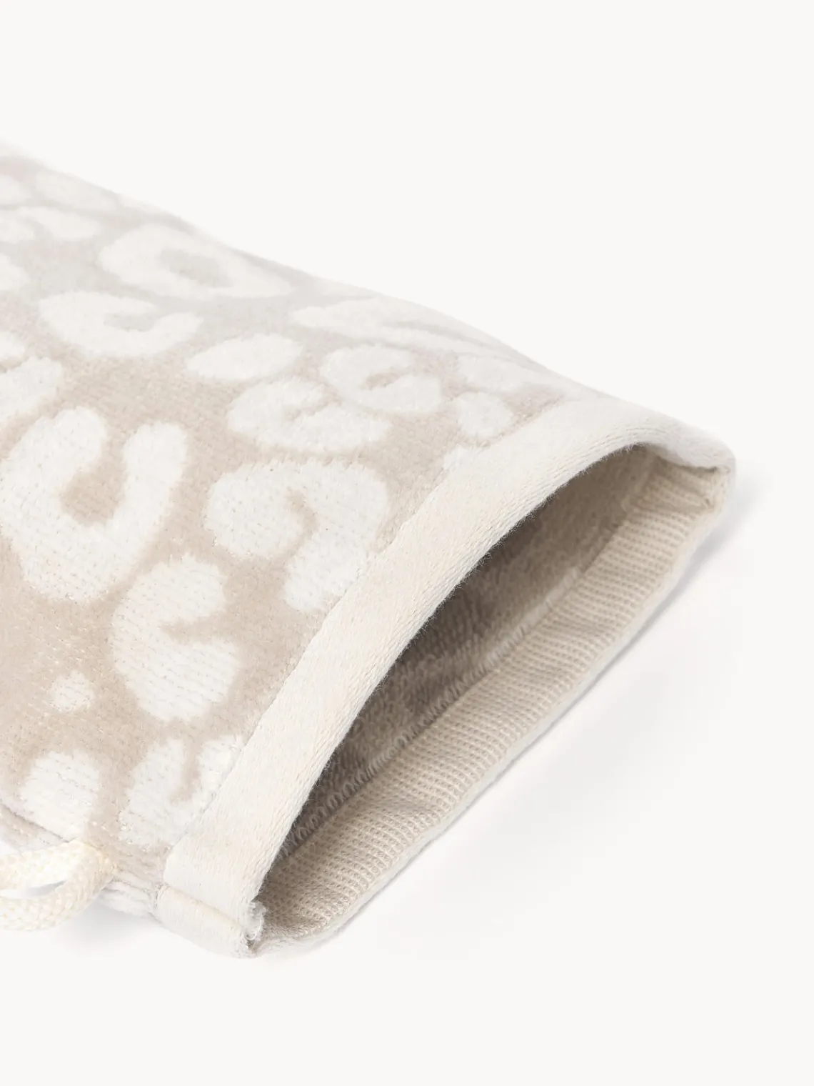 Toallas|Mantas>Westwing Collection Manoplas de baño Leo, 2 uds. Beige, Off White