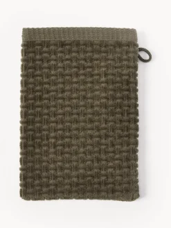 Toallas|Mantas>Westwing Collection Manoplas de baño Niam, 2 uds. Verde oliva