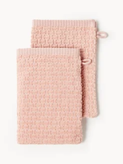 Toallas|Mantas>Westwing Collection Manoplas de baño Niam, 2 uds. Melocotón