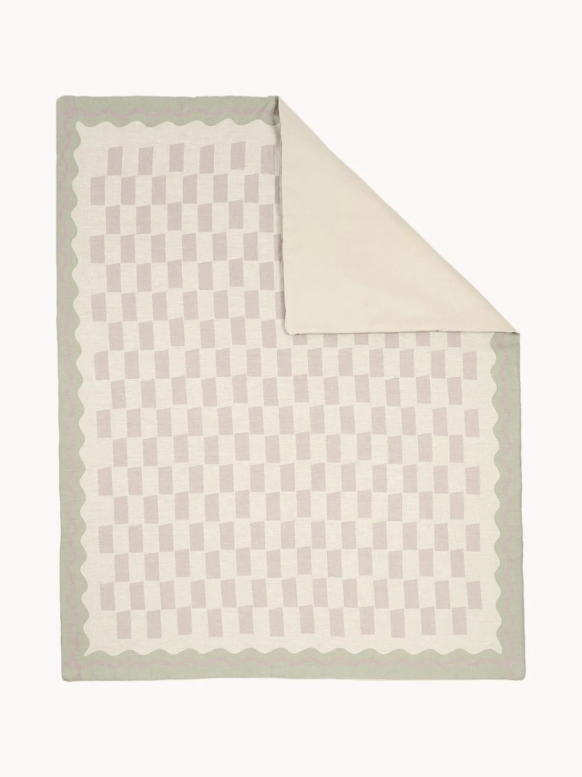 Mantas Y Alfombras De Juego|Decoración Infantil>Nobodinoz Manta acogedora de algodón Vibes Blanco Off White, verde oliva, lavanda