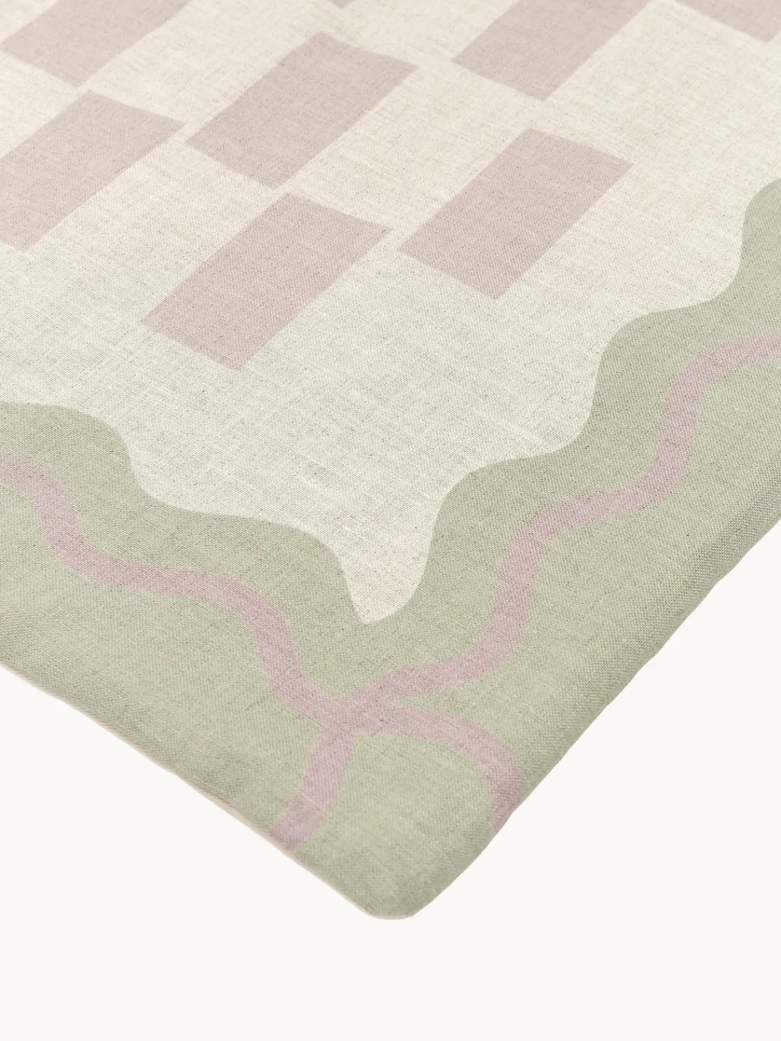 Mantas Y Alfombras De Juego|Decoración Infantil>Nobodinoz Manta acogedora de algodón Vibes Blanco Off White, verde oliva, lavanda