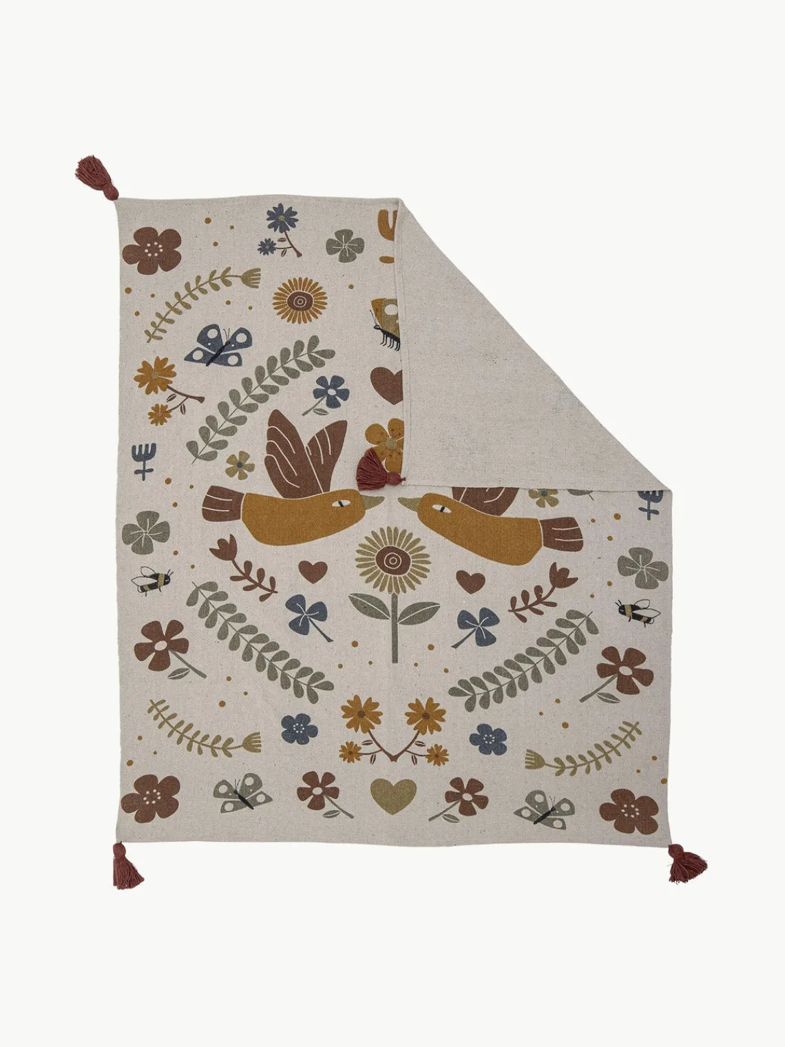 Hot Manta con borlas Bryn Niños Mantas Y Alfombras De Juego|Decoración Infantil