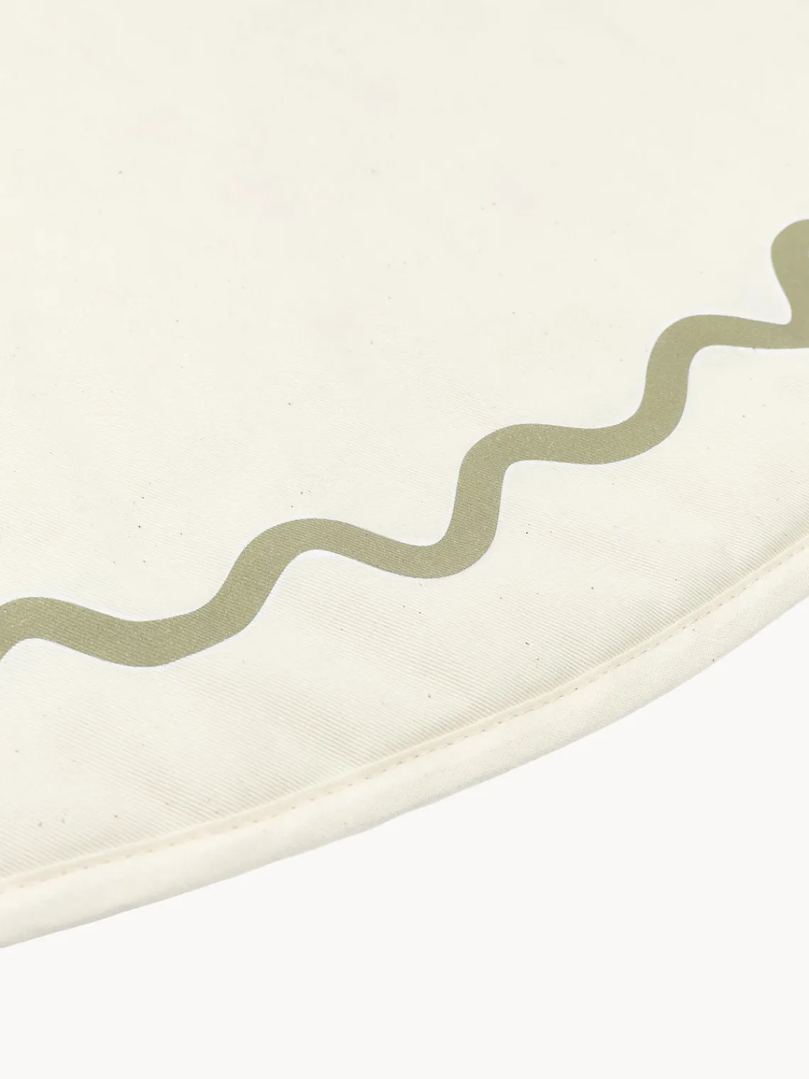 Mantas Y Alfombras De Juego|Decoración Infantil>Nobodinoz Manta de juego redonda de algodón Vibes Blanco Off White, verde oliva