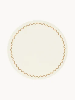 Mantas Y Alfombras De Juego|Decoración Infantil>Nobodinoz Manta de juego redonda de algodón Vibes Blanco Off White, ocre