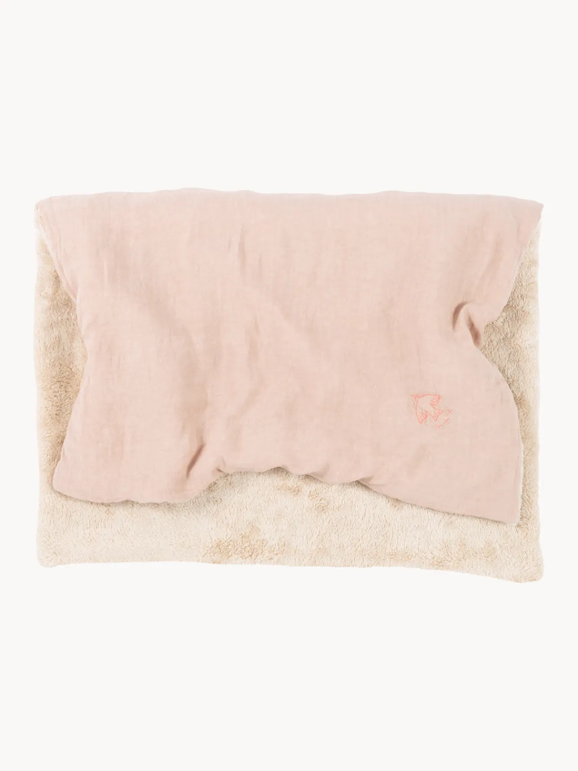 Mantas Y Alfombras De Juego|Decoración Infantil>Nobodinoz Manta infantil bordada L1N0 Rosa claro, rosa palo