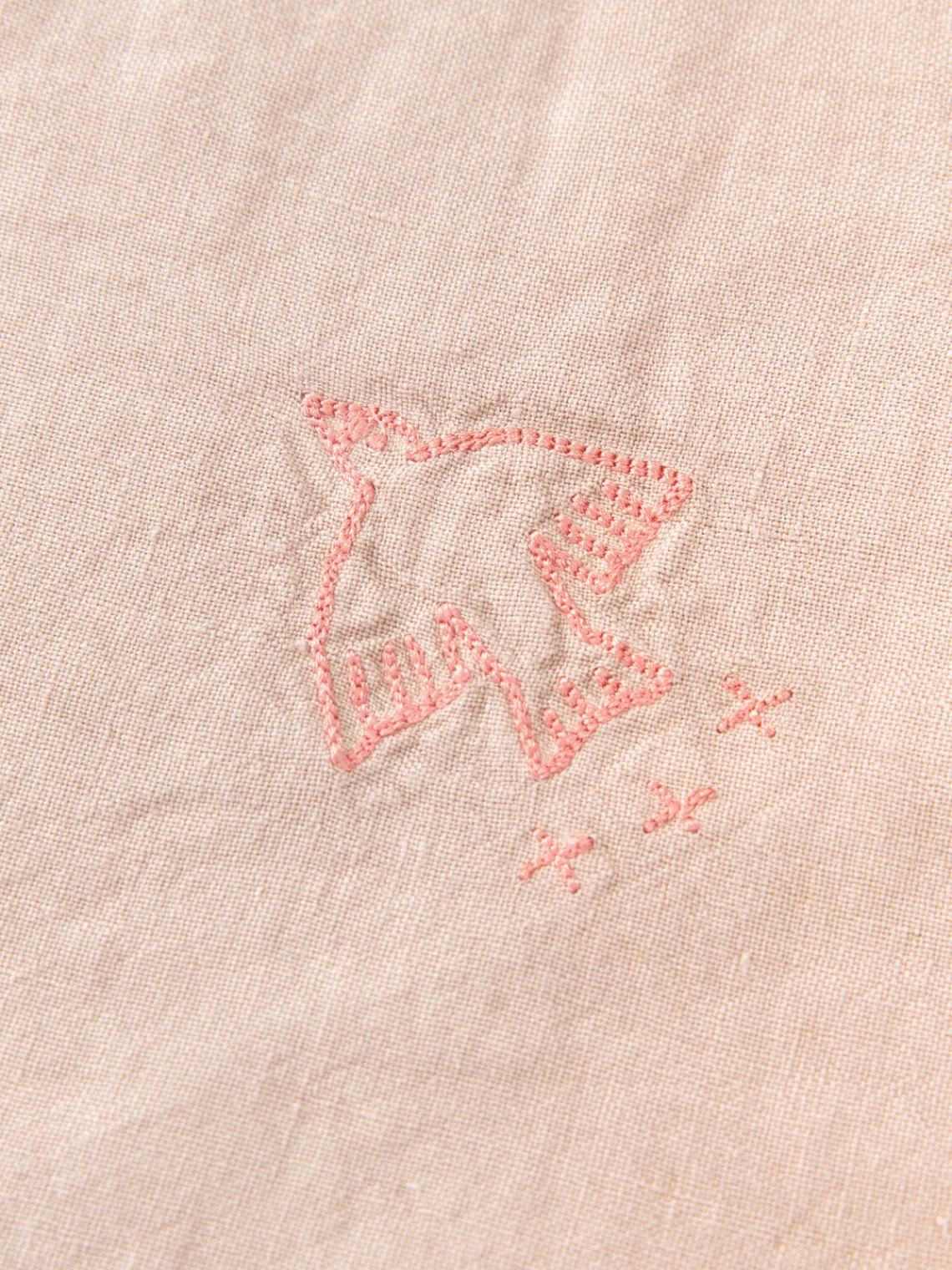 Mantas Y Alfombras De Juego|Decoración Infantil>Nobodinoz Manta infantil bordada L1N0 Rosa claro, rosa palo