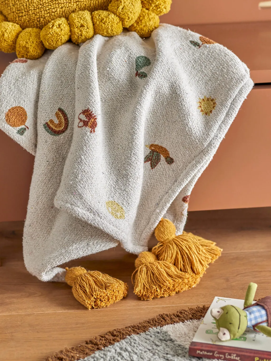 Mantas Y Alfombras De Juego|Decoración Infantil>Bloomingville Mini Manta infantil con borlas Agnes