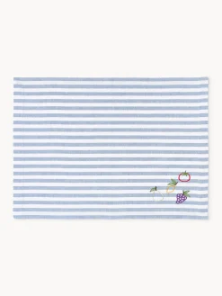 Clearance Manteles individuales a rayas con motivos bordados Melony, 2 uds. Manteles Individuales|Manteles Individuales