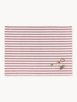 Discount Manteles individuales a rayas con bordados Melony, 2 uds. Manteles Individuales|Manteles Individuales