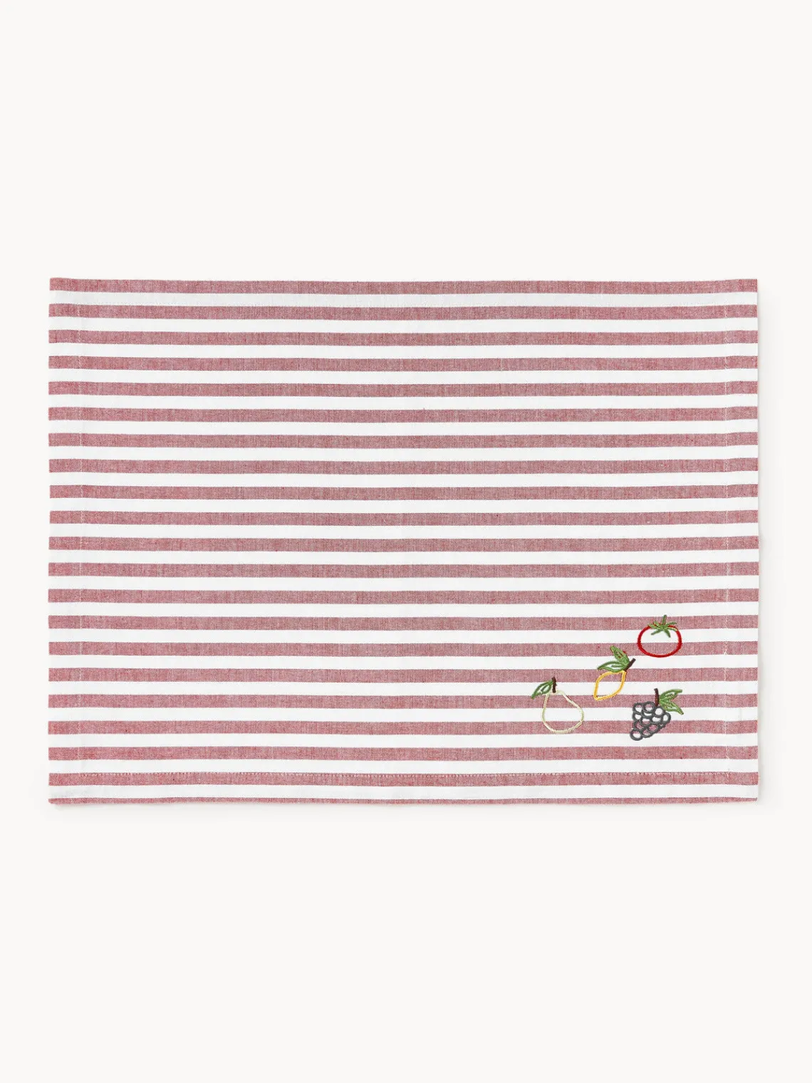 Discount Manteles individuales a rayas con bordados Melony, 2 uds. Manteles Individuales|Manteles Individuales