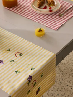 Discount Manteles individuales a rayas con bordados Melony, 2 uds. Manteles Individuales|Manteles Individuales