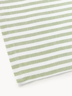 Manteles Individuales|Vajillas Completas>Westwing Collection Manteles individuales a rayas con motivos bordados Melony, 2 uds. Verde, blanco
