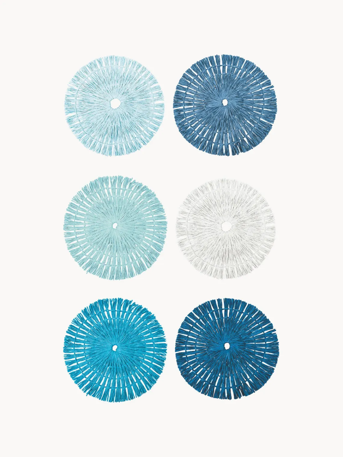 Manteles Individuales|Vajillas Completas>Villa D'Este Home Tivoli Manteles individuales artesanañes Tovaglietta, 6 uds. Tonos turquesa y azules