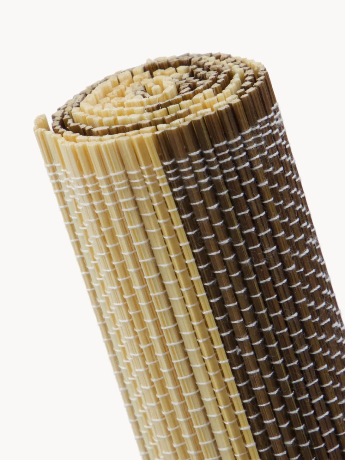 Manteles Individuales|Manteles Individuales>House Doctor Manteles individuales artesanales Rayas, 4 uds. Beige, marrón oscuro