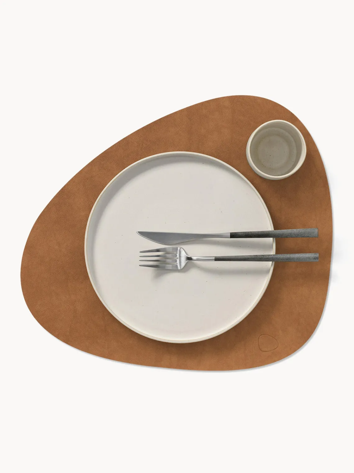 Manteles Individuales|Vajillas Completas>Lind DNA Manteles individuales asimétricos de cuero Curve, 4 uds. Marrón claro