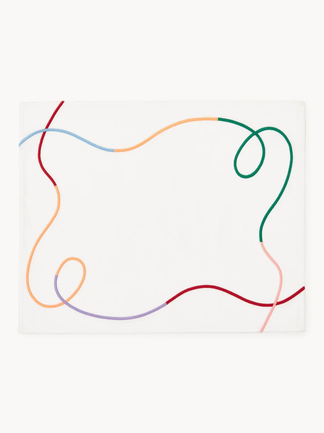 Manteles Individuales|Manteles Individuales>Westwing Collection Manteles individuales con bordado abstracto Sue, 2 uds. Blanco Off White, multicolor