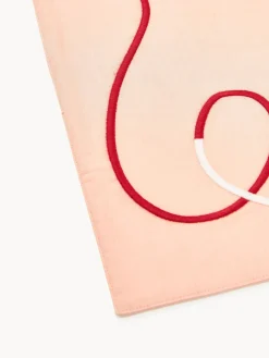 Manteles Individuales|Manteles Individuales>Westwing Collection Manteles individuales con bordado abstracto Sue, 2 uds. Melocotón, muliticolor