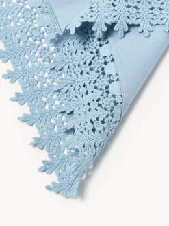 Manteles Individuales|Manteles Individuales>Westwing Collection Manteles individuales con ribete de encaje Flavia, 2 uds. Azul claro