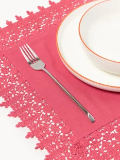 Online Manteles individuales con ribete de encaje Flavia, 2 uds. Manteles Individuales|Vajillas Completas