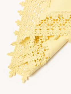 Manteles Individuales|Vajillas Completas>Westwing Collection Manteles individuales con ribete de encaje Flavia, 2 uds. Amarillo claro