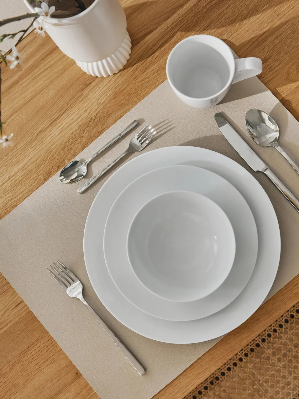 Manteles Individuales|Vajillas Completas>ASA Selection Manteles individuales de cuero sintético Pik, 2 uds. Beige claro