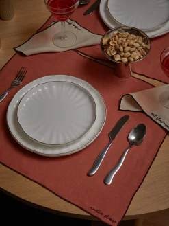 Clearance Manteles individuales de lino con bordado Cosmo, 4 uds. Manteles Individuales|Vajillas Completas