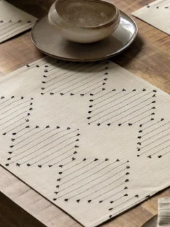 Manteles individuales de algodón Diamond Weave, 4 uds. Manteles Individuales|Vajillas Completas