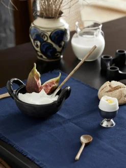 Manteles Individuales|Manteles Individuales>Nordal Manteles individuales de algodón Leo, 4 uds. Azul oscuro