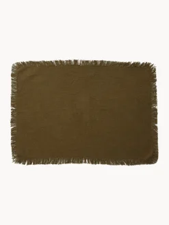 Manteles Individuales|Manteles Individuales>Nordal Manteles individuales de algodón Leo, 4 uds. Marrón