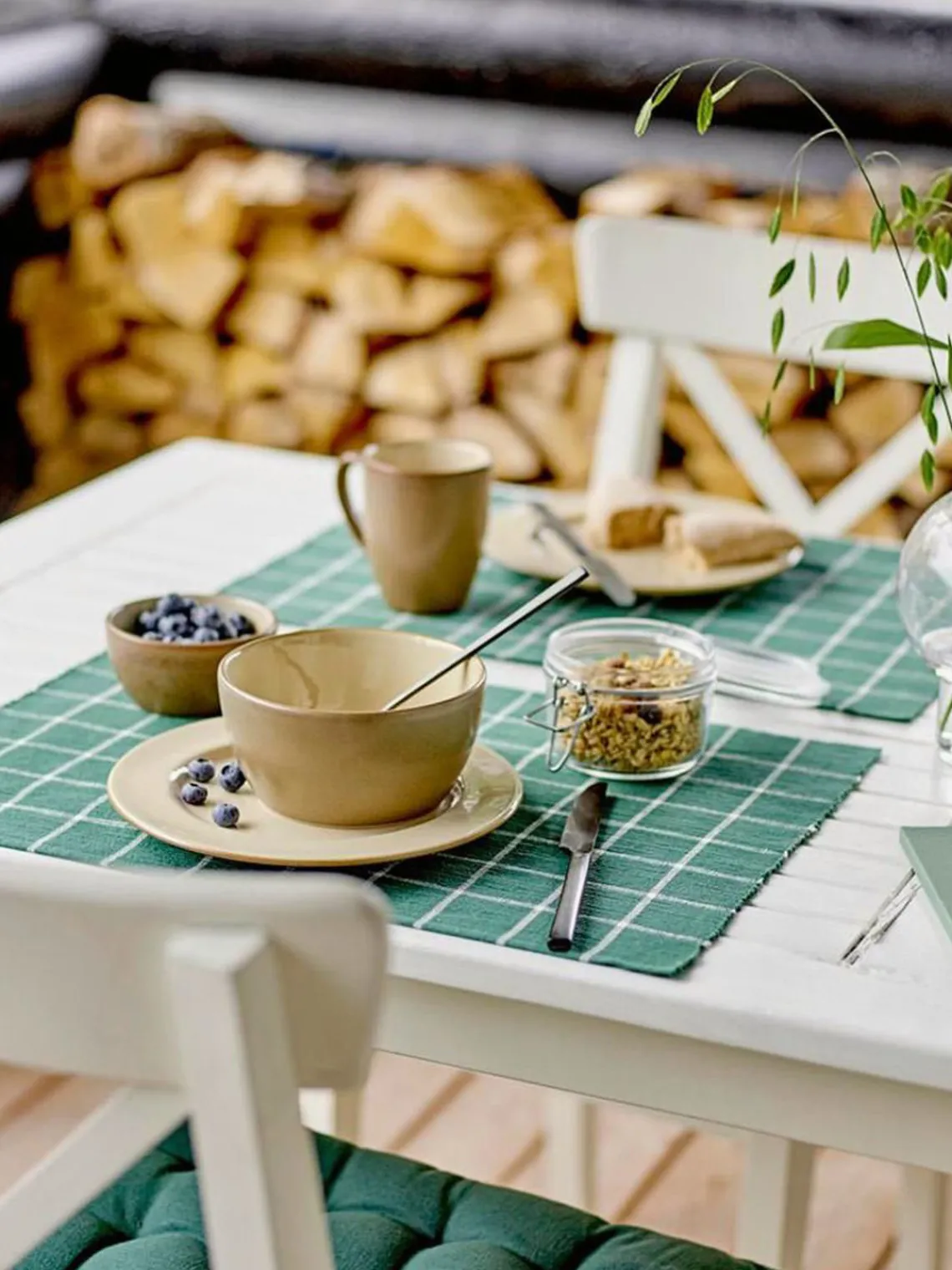 Manteles Individuales|Manteles Individuales>Södahl Manteles individuales de algodón Vista Tonos verdes