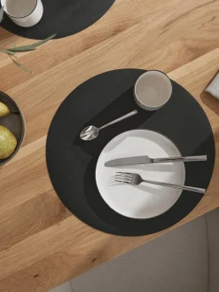 Outlet Manteles individuales redondos de cuero sintético Pik, 2 uds. Manteles Individuales|Vajillas Completas