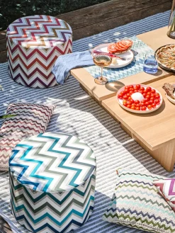 Manteles Individuales|Manteles Individuales></noscript>Missoni Manteles individuales reversibles Zigzag, 2 uds. Tonos beige, azules y verdes