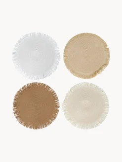 Manteles Individuales|Manteles Individuales>Villa D'Este Home Tivoli Manteles individuales Shades Of Chocolate, 4 uds. Blanco, tonos beige, marrón